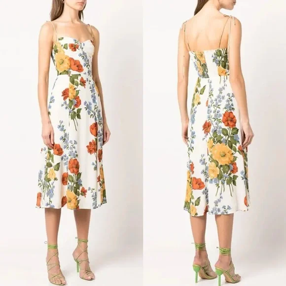 Reformation Juliette Formosa Floral Print Midi Dress Size 4 - Picture 7 of 16